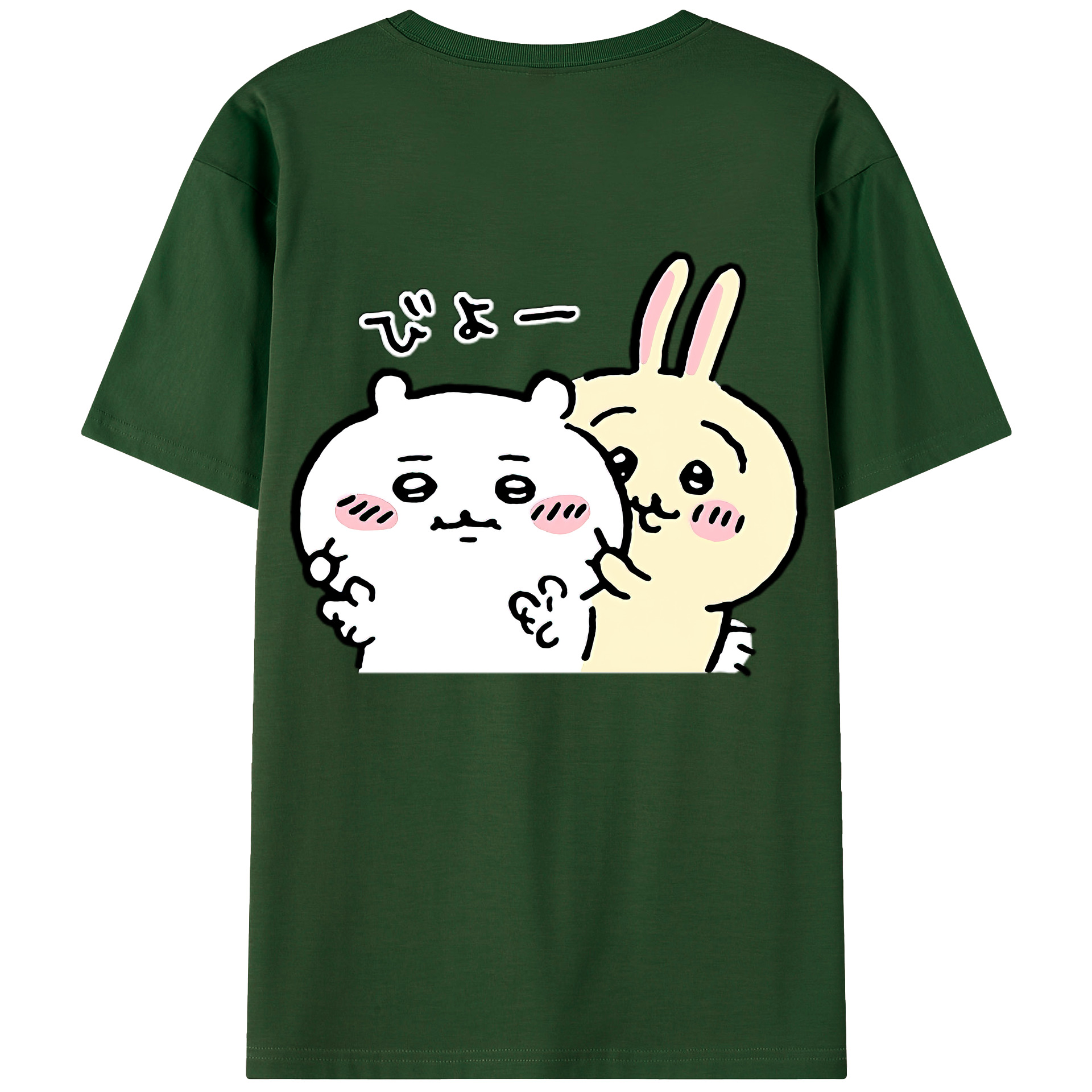 （画像用） ちいかわ うさぎ Chii-kawa usagi 綿100％半袖Tシャツ（背面プリント）